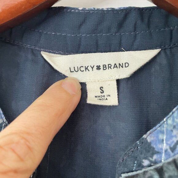 Lucky Brand Women's Floral Long Sleeve Midi Dress NWOT Lined Ribbon Detail - Picture 11 of 11